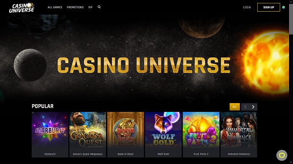Spela på Casino Universe & Få Ett Enormt Välkomstpaket