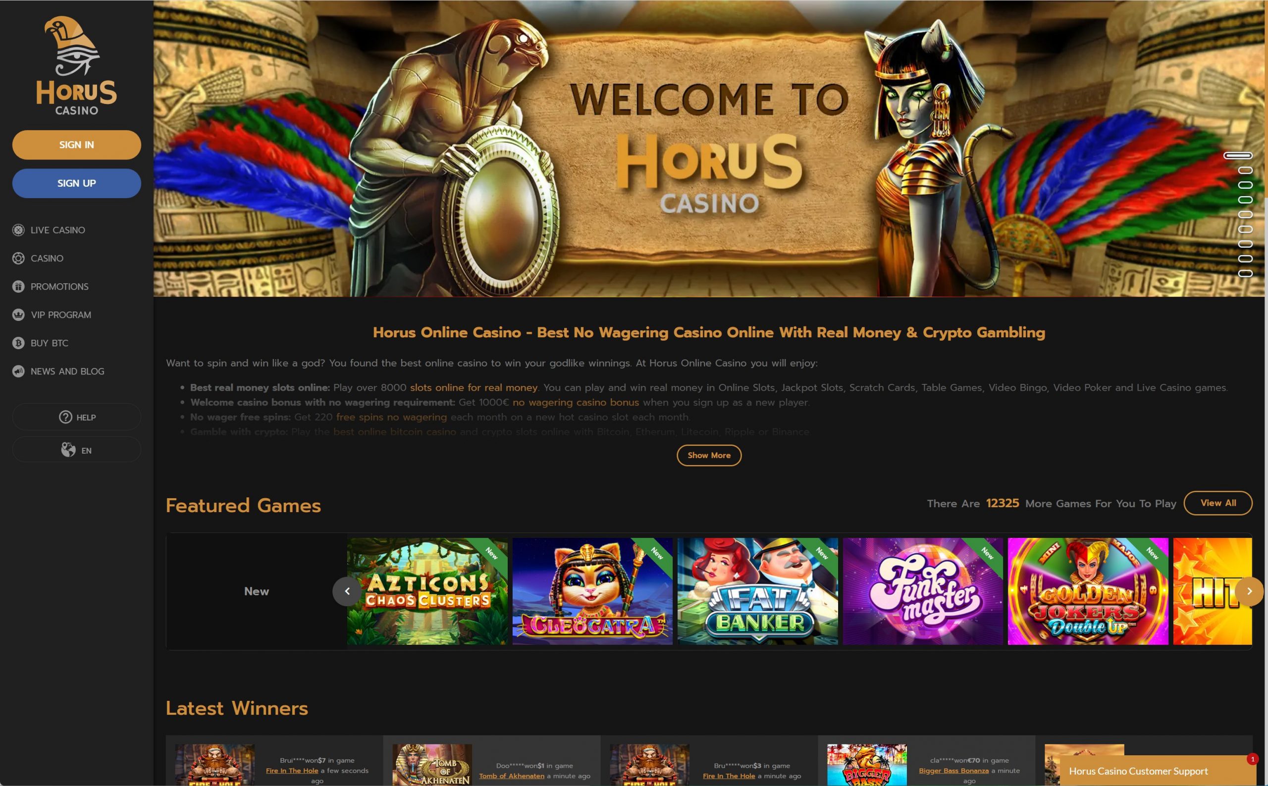 Upplev Nya Horus Casino med VIP Program & Spännande Slots!